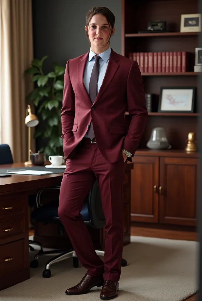 Photo of my executive maroon suit office background