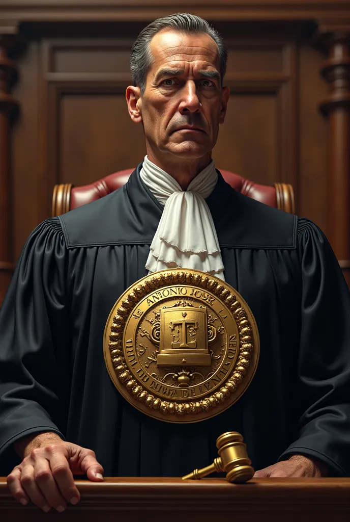 Based on my , Insert the Judge of Law Antônio José de Souza Levenhagen Medal and put on a law judge's robe