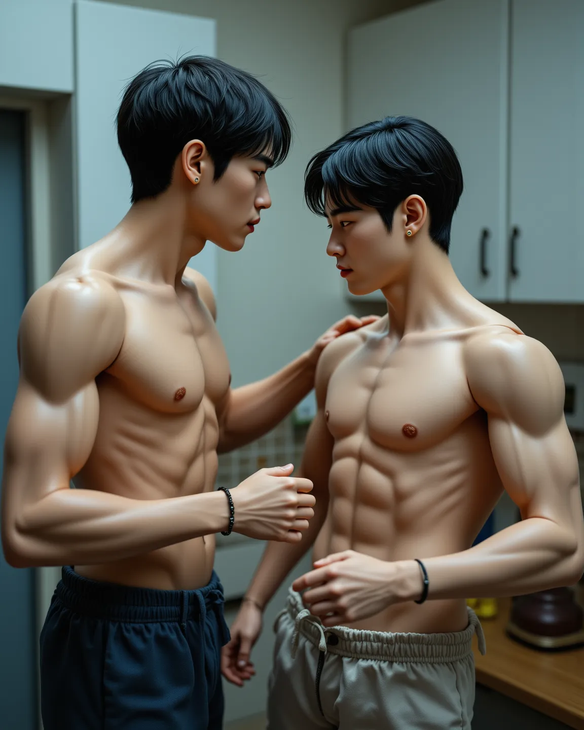 （A Bunch of Korean Handsome Male Star High School Student Dolls），(Chest Full )，（STEREO ABDOMINAL MUSCLE），（ delicate cute face ），Fragmented cap hairstyle，Slim Short Hair ，Wool Curls，inverted triangle body，Five-Toe ， five fingers，Crotch Full of Details，High ...