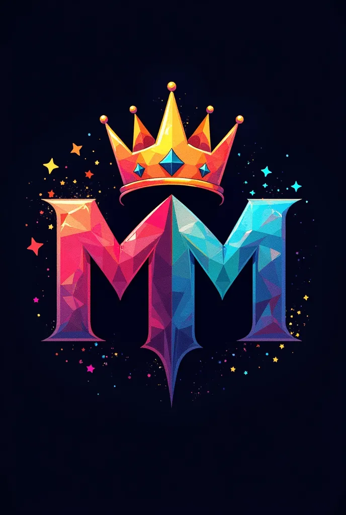 Would you like a logo with the initials M E M for. Fanfics with vibrant colors that would attract attention and that the M M would be closer together like one M and the other one and wanted them to form a crown with vibrant colors 
