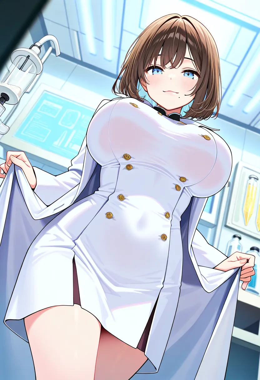 score_9,score_8_up,score_7_up,rating_safety,source_manga,masterpiece,best quality,hyper detailed,super fine illustration,8k,cinematic angle,front angle,BREAK 1woman,humanoid,solo,31yo,(dark brown hair,short hair),(light blue eyes),(soft smile),(a mole unde...