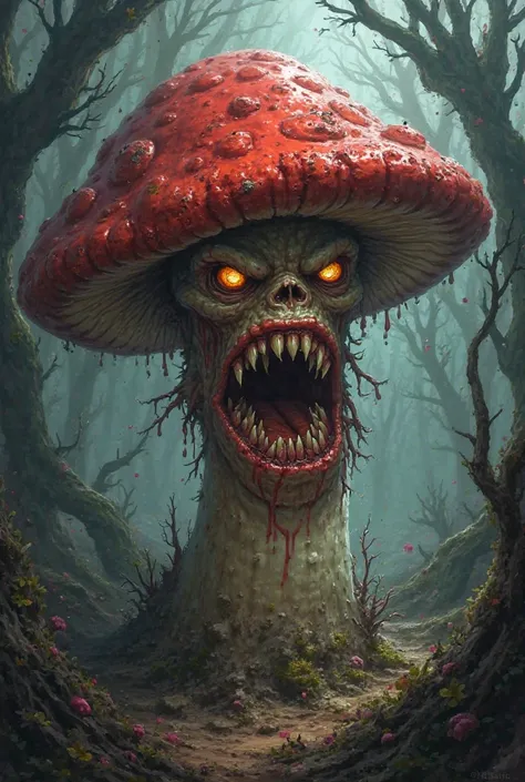 A angry mushroom