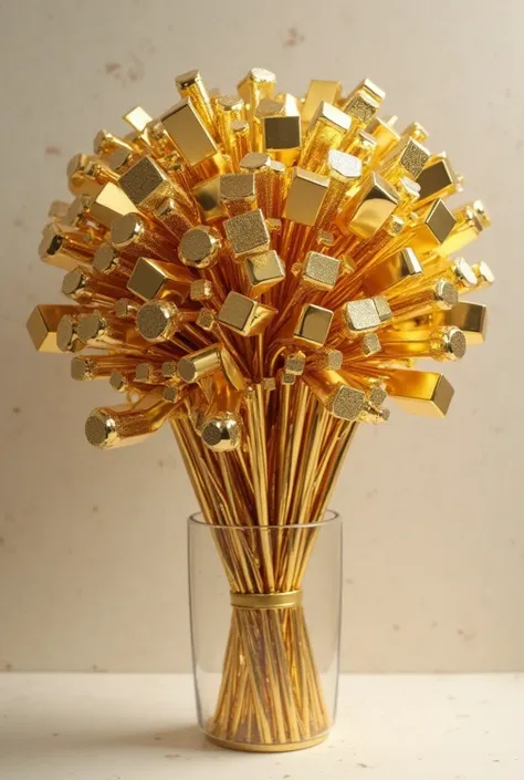 A bouquet with Investment grade gold bars instead of flowers. Just like a money bouquet but instead of money, use gold bars