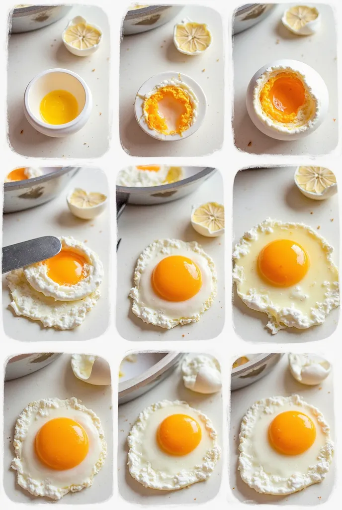 a step by step guide on how to fry an egg
Eg: Step 1: Describe how to do it + Image; Step 2;3;4;...