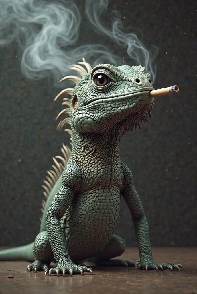 Iguana smoking 3d