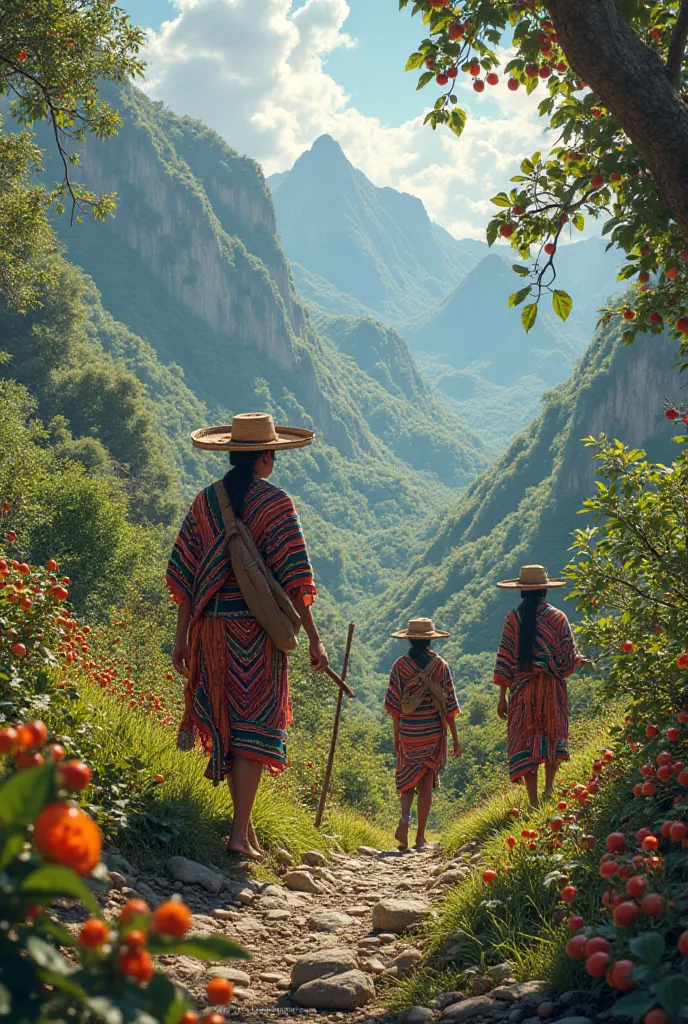 Hunting and gathering fruits of the Zapotec culture