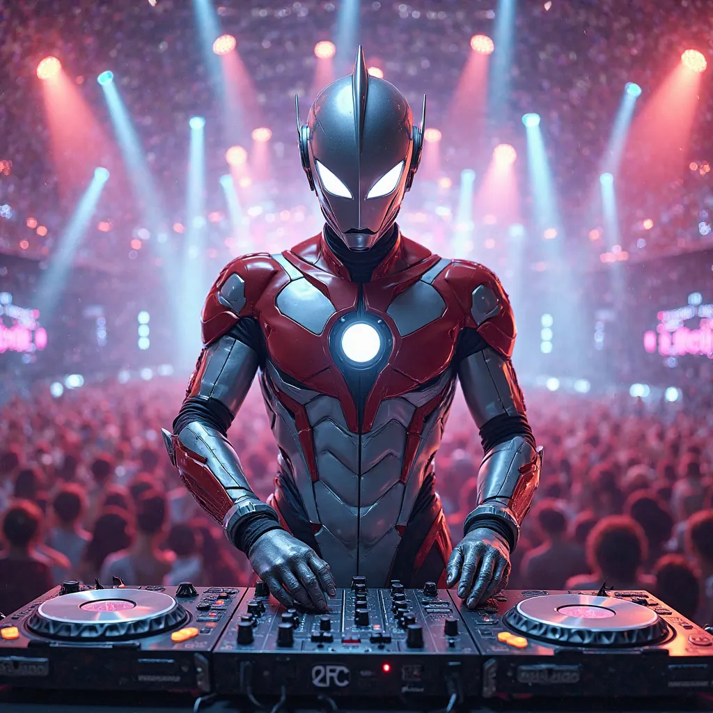 Ultraman becomes a DJ