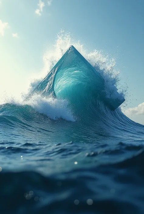 Square shape water wave in sea 