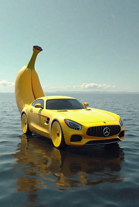 Mercedes banana on the background of the Black Sea