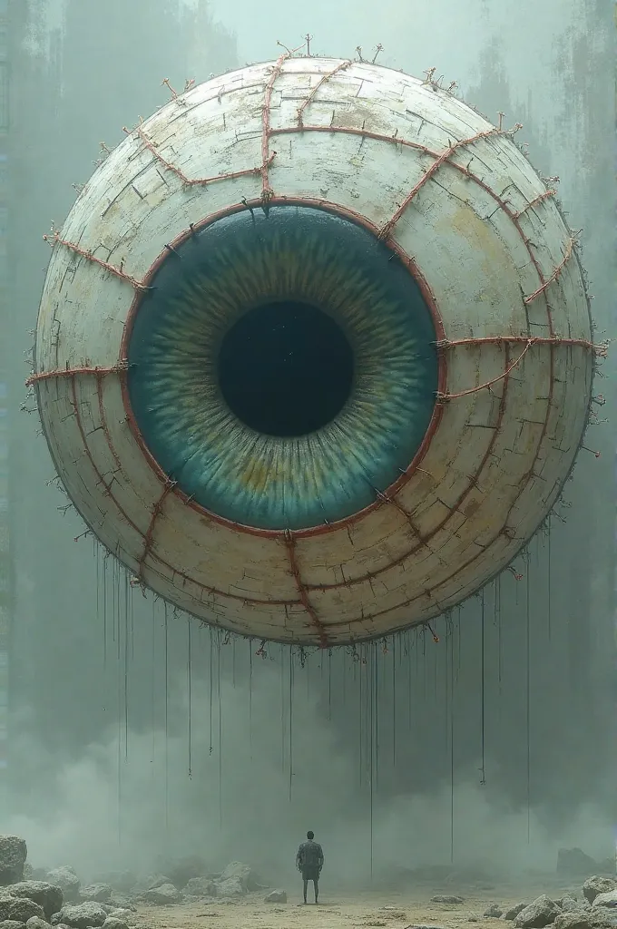 Giant stitched eye