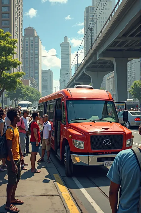 
2️⃣ Van de transporte de passageiros quebrada na Linha Vermelha

📍 Cenário: A van standing on the side of the Red Line, one of the main motorways in Rio. The vehicle with the hood open, signaling a mechanical failure. Some passengers waiting on the side o...