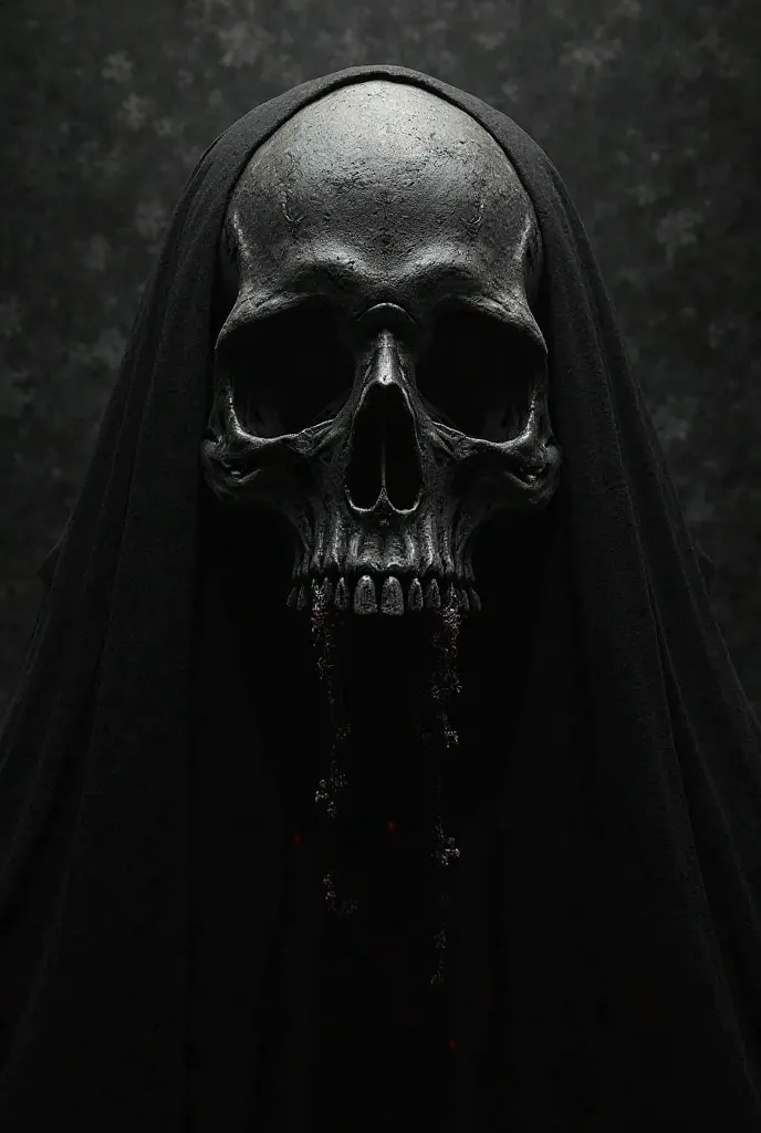 Black skull's and the background also black 