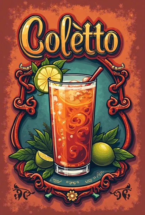 A logo with prepared flanges in the style of micheladas called Coletto