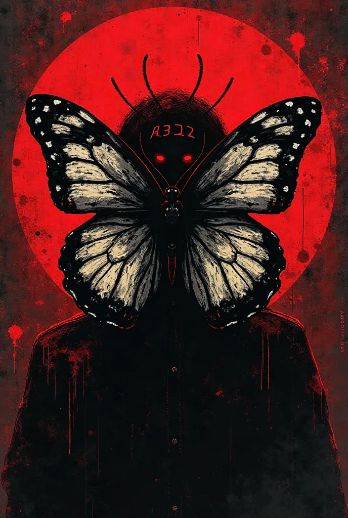 The image of a butterfly expresses freedom and hates the police. The color of the picture is black and red 
With cams like the acab 
Fuck the cops 
1312