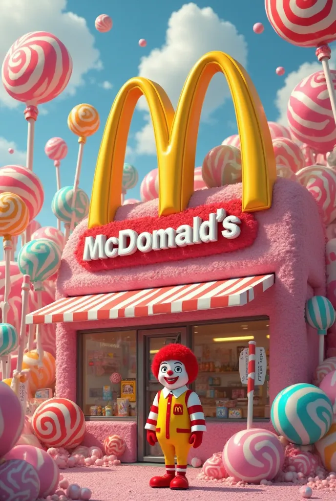 I want a main image of McDonald's decorated with lilipops 