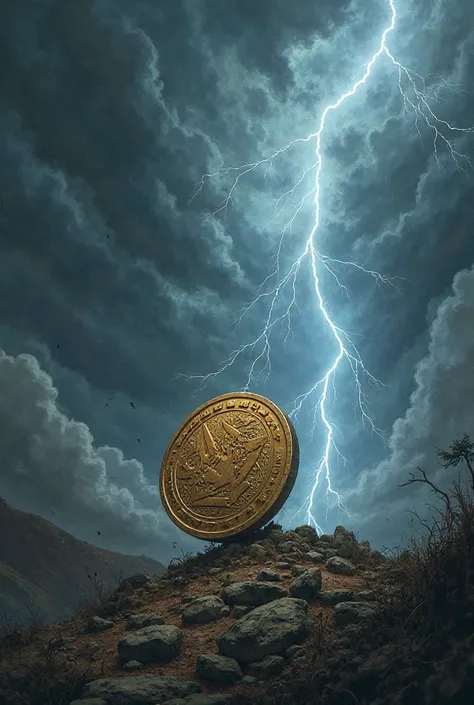 Please create an image writing Operacion Estallido and add image of coin and thunder