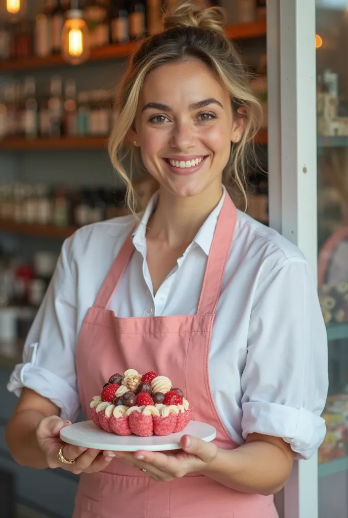 Confectionery woman posing for a business photo