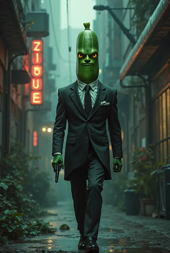 Zucchini agent vegetable in suit