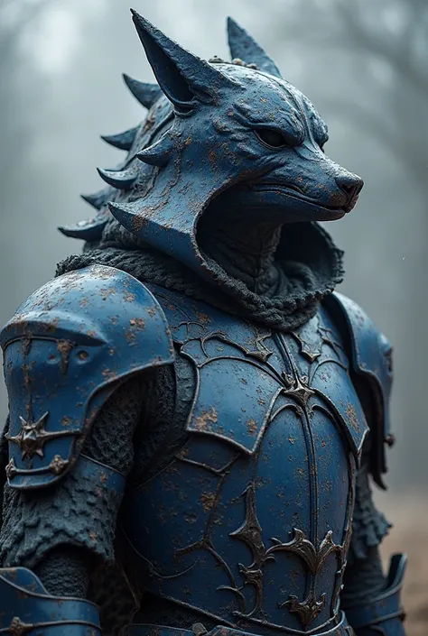 A medium armor of these characters guts and artorias works and uses the colors black and blue and without peaks, the head that has more or less a wolf's helmet fused without ears with a hood