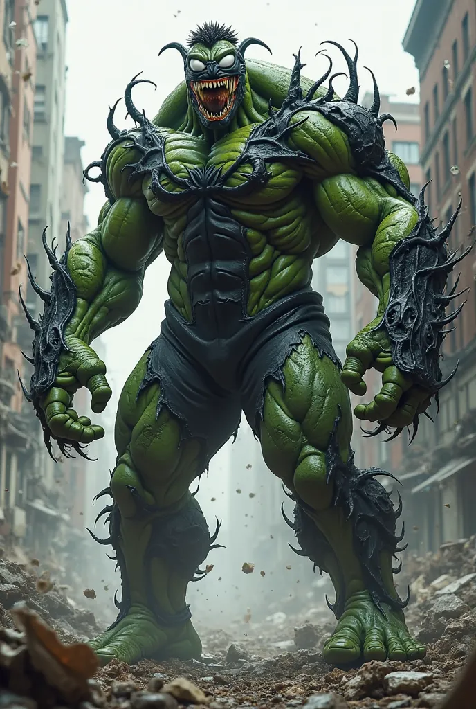 Make A hybrid of hulk and venom 