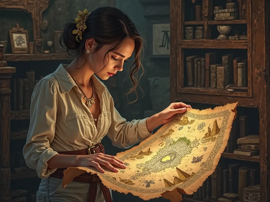 Mara, a curious young woman, discovers an ancient, mysterious map hidden in her grandmother’s attic