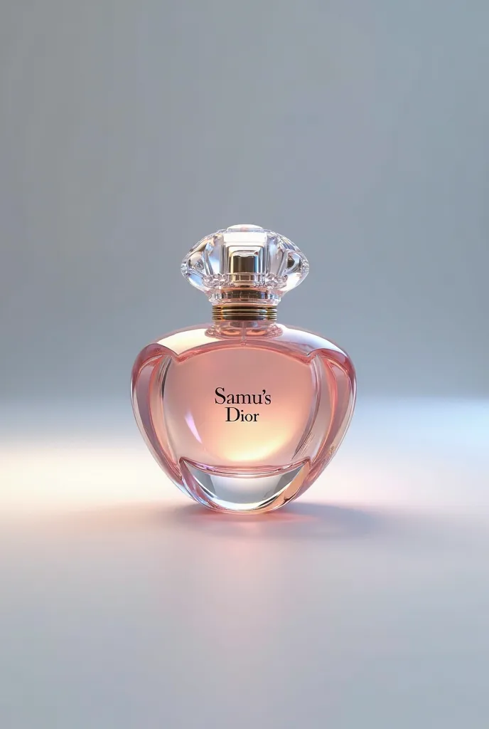 Create a logo that is an animated perfume bottle with the title of Samu's Dior Fragances