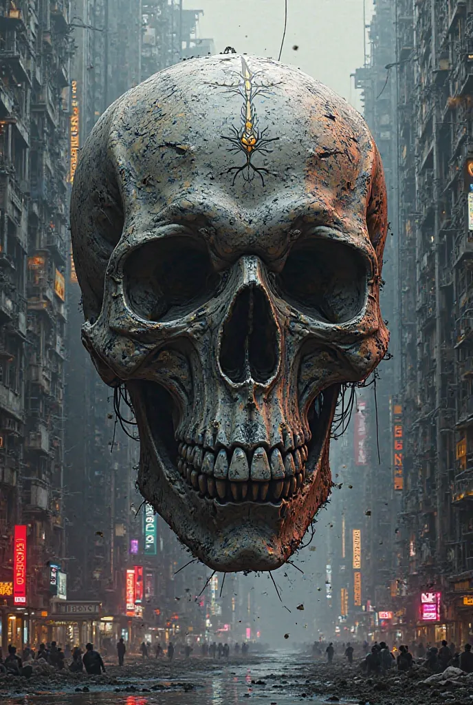 Create a skull in urban style