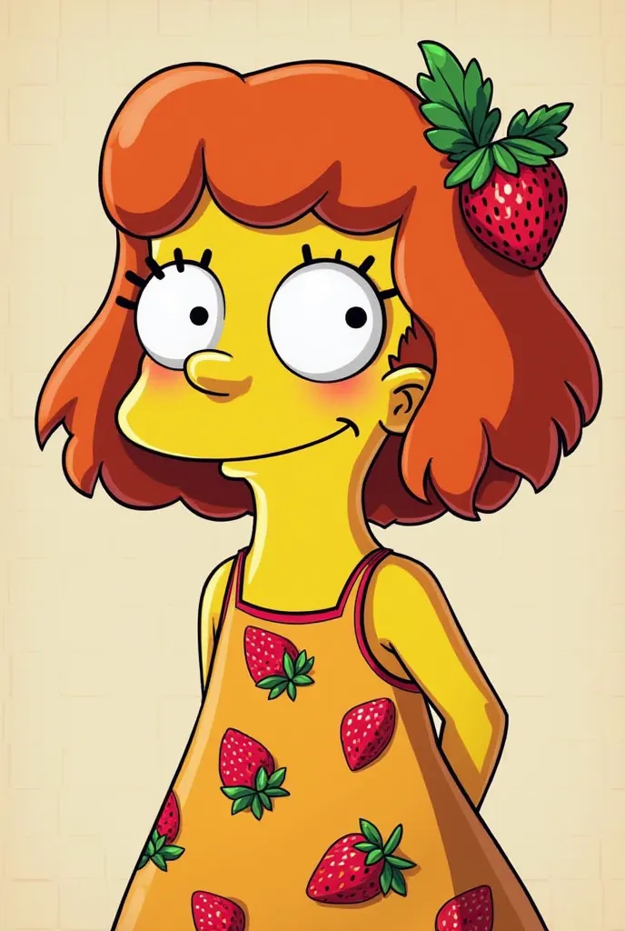 A girl from The Simpsons, redhead,  of fair skin, who loves strawberries and dresses 