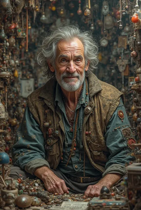 60 yeas old man a lot of junk