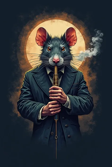 Make a logo of a vaping company called Sorneria Vapes, Must have a rat smoking 