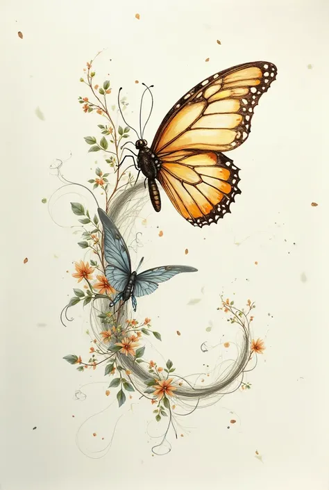 The butterfly intertwined with the letter 