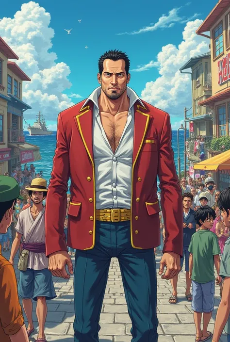 Adam Sandler disguised as Admiral Kizaru One Piece 