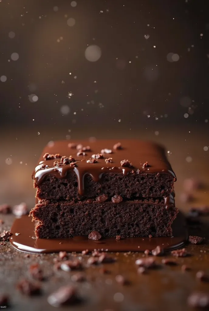 Chocolate Cinematic Frame, chocolate cake,  dark background,  quality photo, wet texture, glazed,  studio photo, slice, board with a shallow depth of field, vignette, Very detailed, high budget, bokeh,  cinemascope,  melancholic cartoon, epic, awesome, fil...