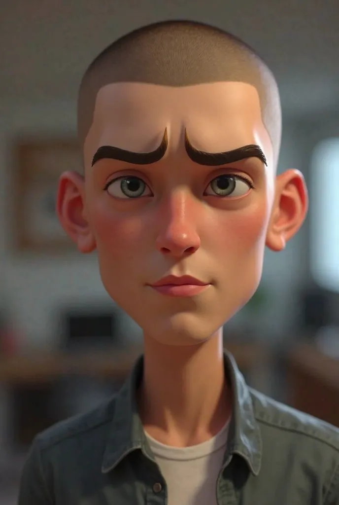 Animated avatar of a 17-year-old ager with the Buzz Cut haircut, In a podcast  ( Serious)