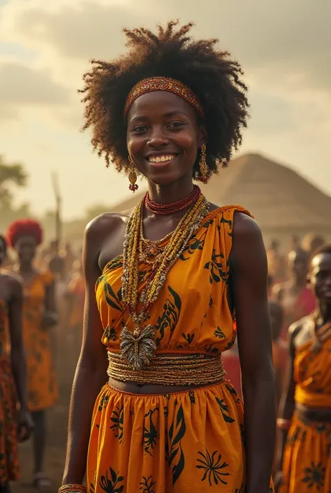 The Triumph of Olamma – The entire village celebrates Olamma, who now stands tall, her expression proud and unshaken. The villagers cheer and sing her name: “Olamma, the Lion Slayer!” The once-rejected girl is now their greatest hero. Nigeria Igbo tribe ba...