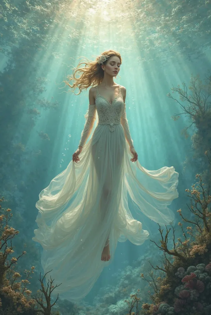 Princess with Virgo sign in the sea