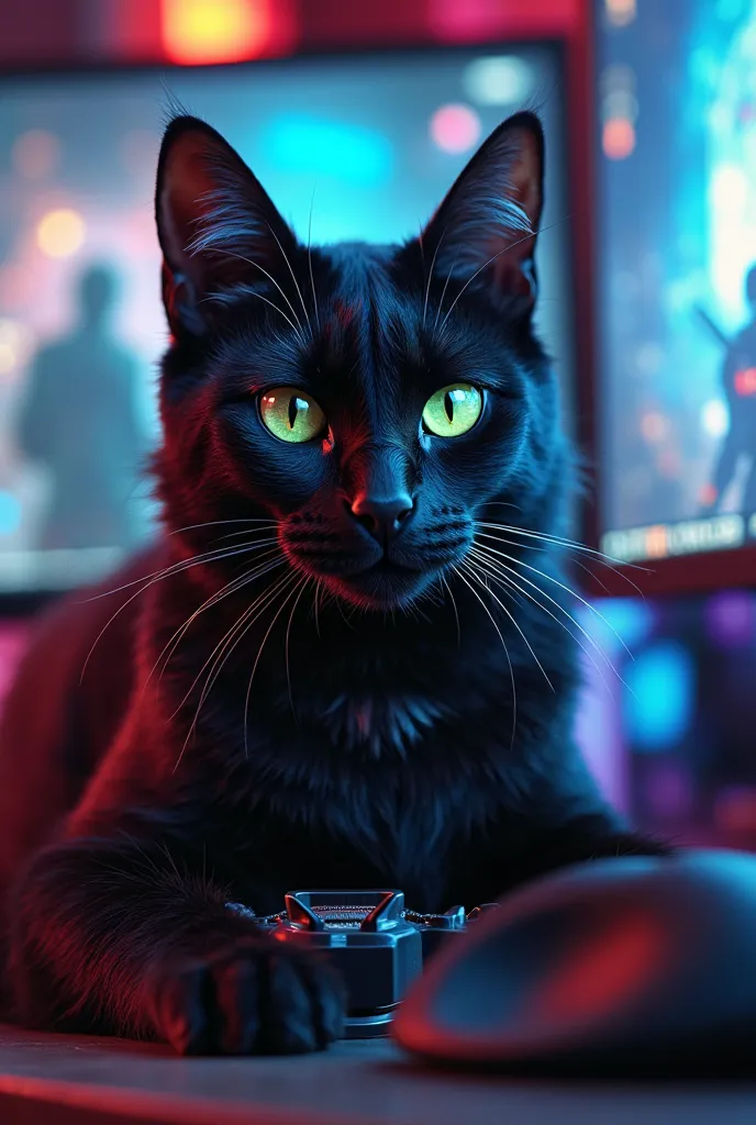 black cat,bangs,makeup,valorant computer play game