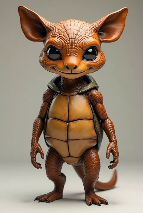 Create an avatar in the Tortuguita style, with brown skin without tail and without carapace. The character is not cute