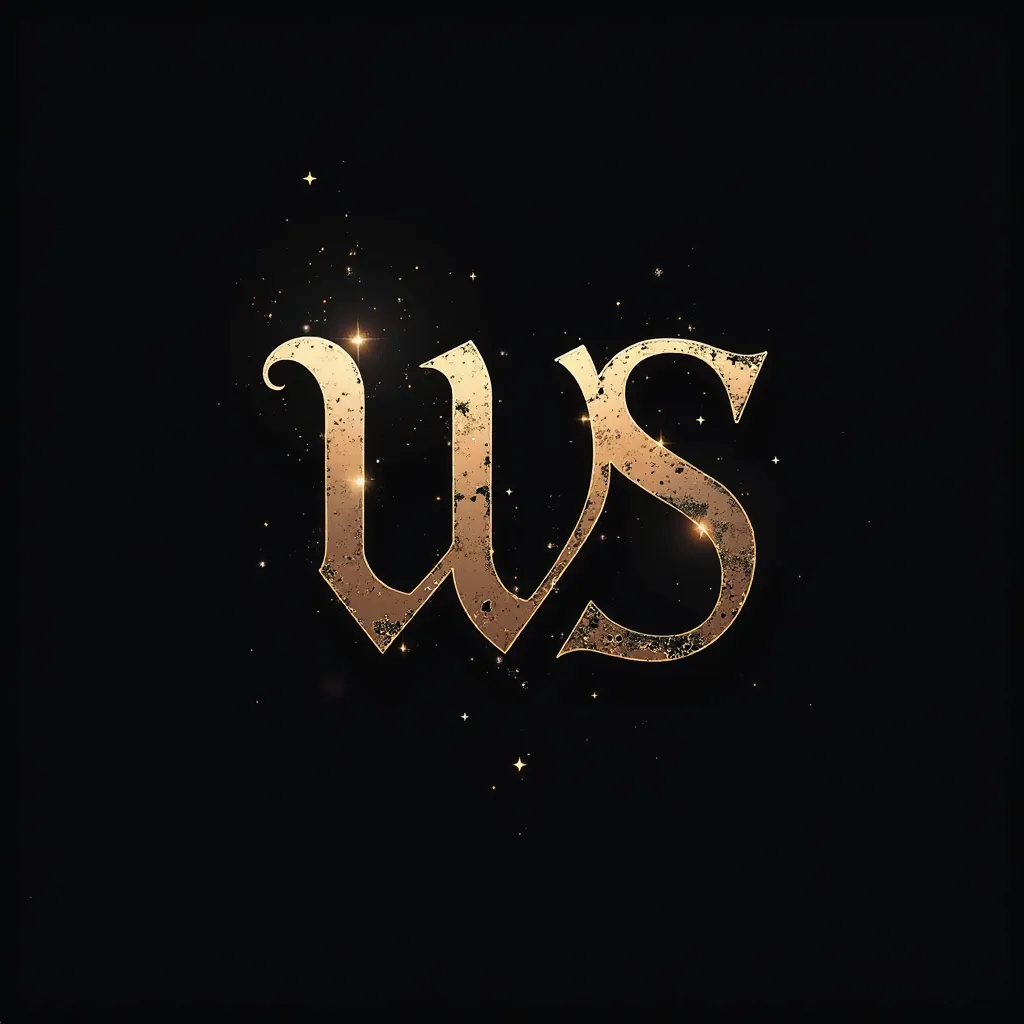 logo with the words WS. mix the words in an amzing way, dark, amazing design