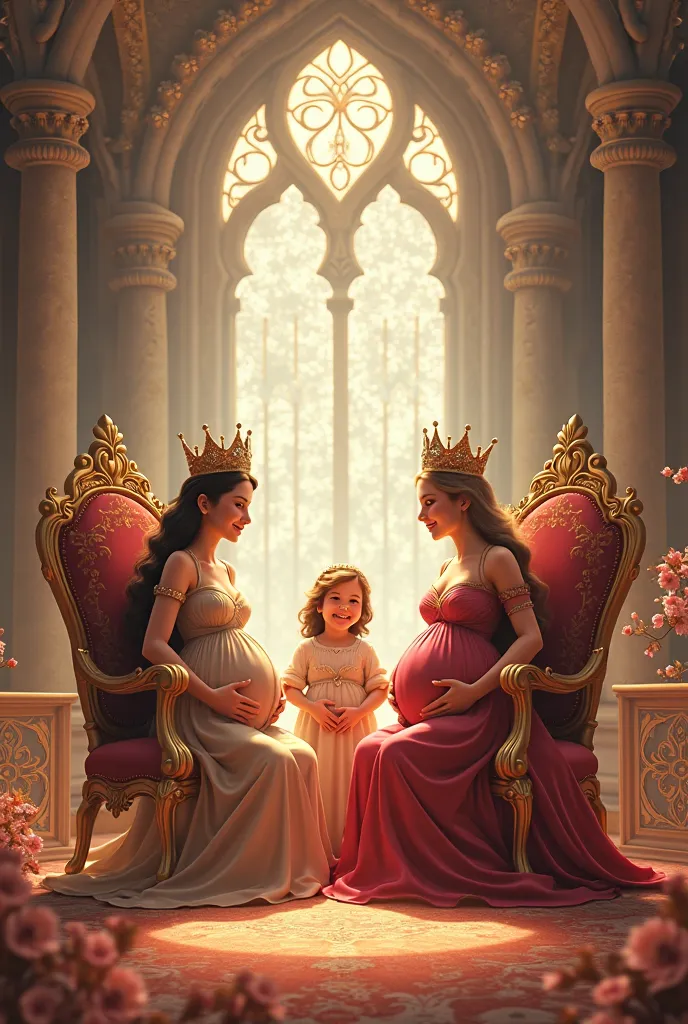 Short fairytale video. King and queen, two daughters (s and s) pregnant queen