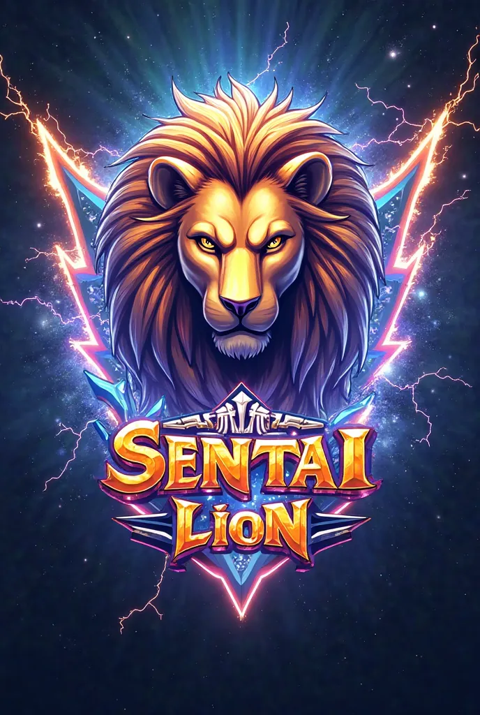 sailor moon sentai lion logo with the words sailor moon sentai lion on it as well as the power ranger lighting bolt 