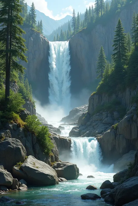 Waterfall natural and realistic 