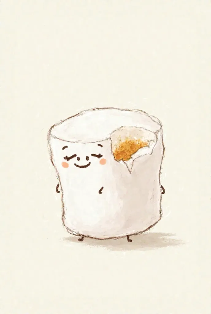 Bitten marshmallow drawing 