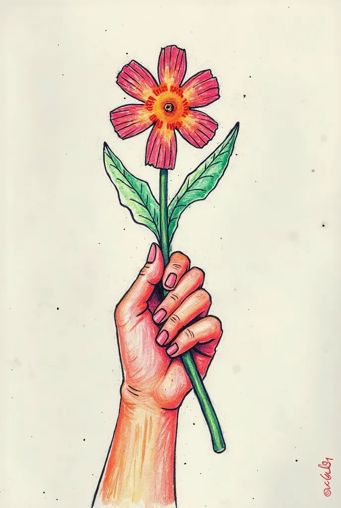 there is a drawing of a hand holding a toothbrush, a &#39;s drawing inspired by Federico Barocci, reddit, conceptual art, colored drawing, very very low quality image, representing a flower, blurry image, colored drawing, poorly drawn, &#39;s drawing,  cra...