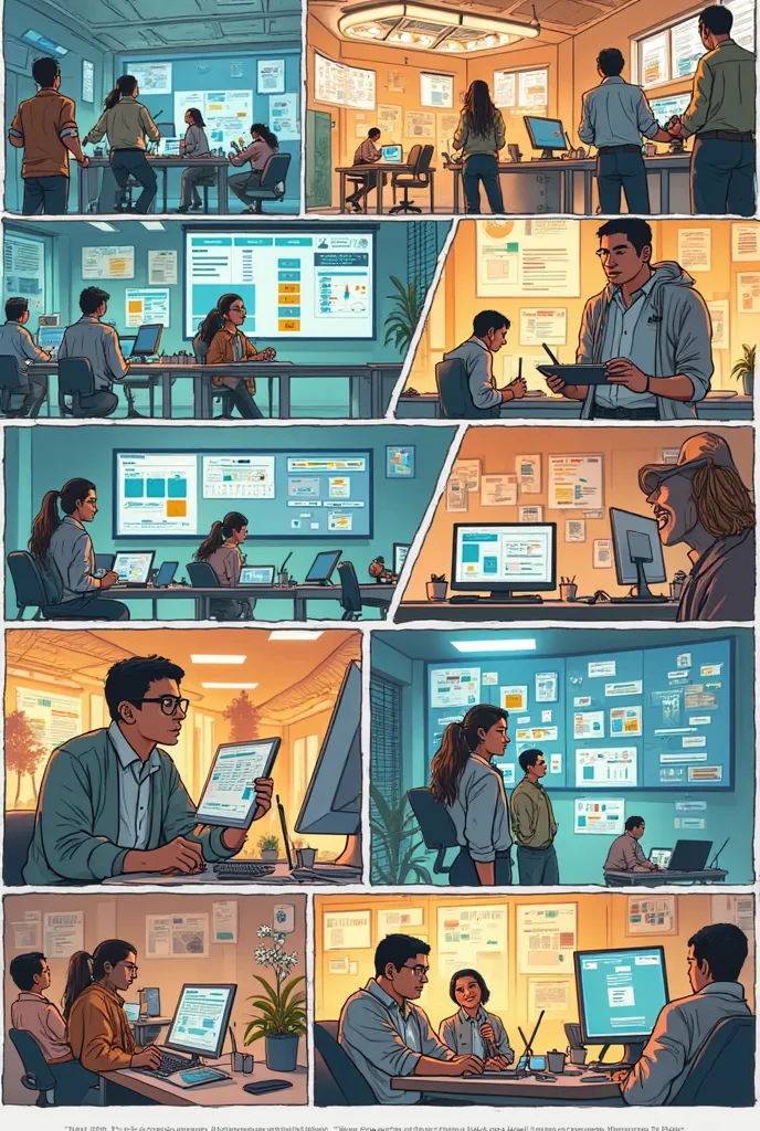 Make a story in 20 comics with images about the importance of electronic spreadsheets 