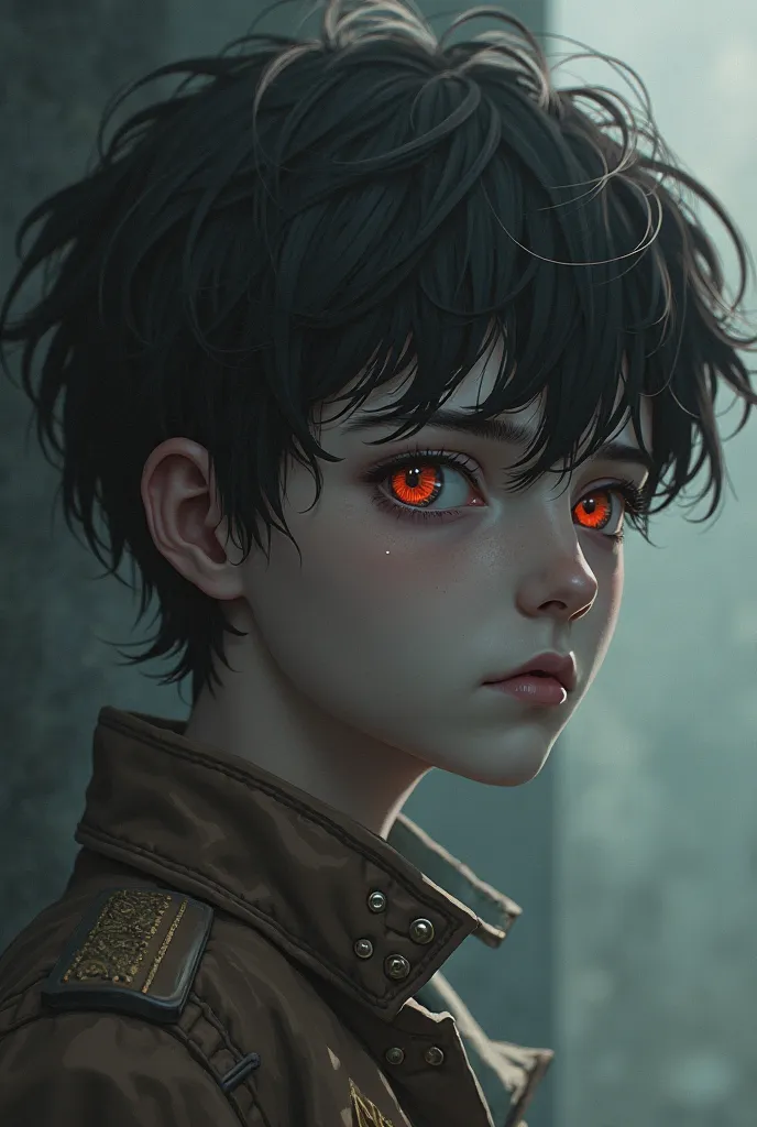 Create me several concept art style images for a live action movie (inspired. In Evangelion),detail the monstrous and grotesque wicks,show me the protagonist as a traumatized and pale young boy with big dark circles and so on