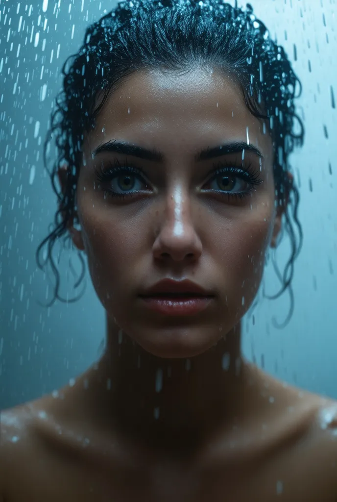 sfw,(masterpiece, better quality:1.2), 1 , Alone, in the rain, wet task, big breasts, beautiful and detailed eyes, beautiful and detailed lips, face and extremely detailed eyes,  long lashes, Realistic, photoRealistic, photo-Realistic:1.37, 8k, HDR,  studi...