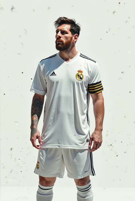 Messi wearing the Real Madrid shirt 