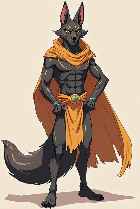 Create the god Anubis man, konosuba style, Moe Style Anime, anime-style character, wolf ears, anime character design, Flat Anime Style  shading, anime character reference sheet, cute anime chico gato, anime chico gato, Flat Anime Style ,  style in anime st...