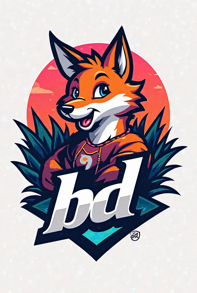 Create a logo for my team that is represented by an animal and has the letter D underneath and that is very colorful